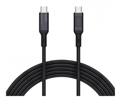 Kabel AUKEY CB-MCC102 nylonowy USB C - USB C | LED | 1.8m | 5A | 100W PD | 20V